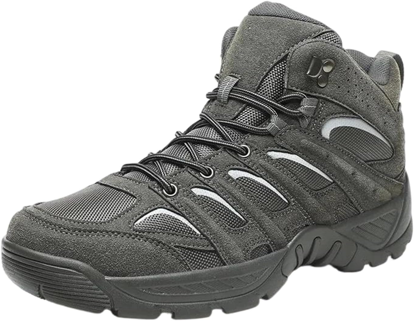 

Мужские дезерты из искусственной кожи с сетчатой подкладкой, низкий каблук, тактические ботинки до щиколотки для военного и уличного использования Alloaone, серый