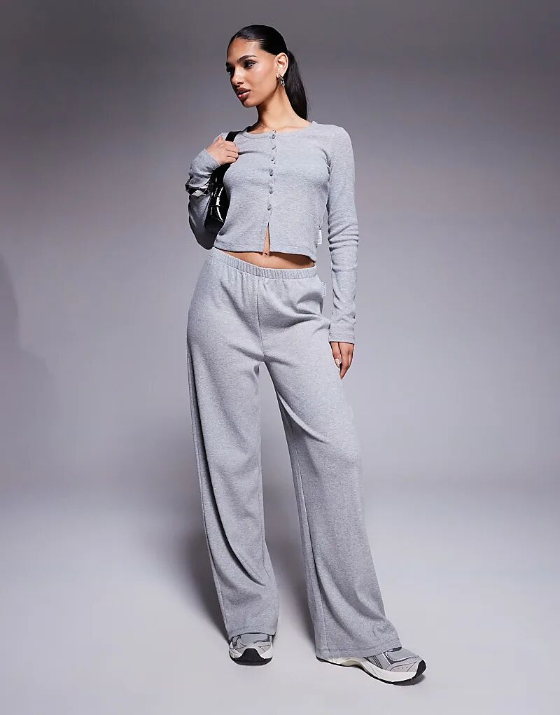 

Широкие джоггеры Weekend Collective Co-ord в рубчик серого цвета Asos Weekend Collective