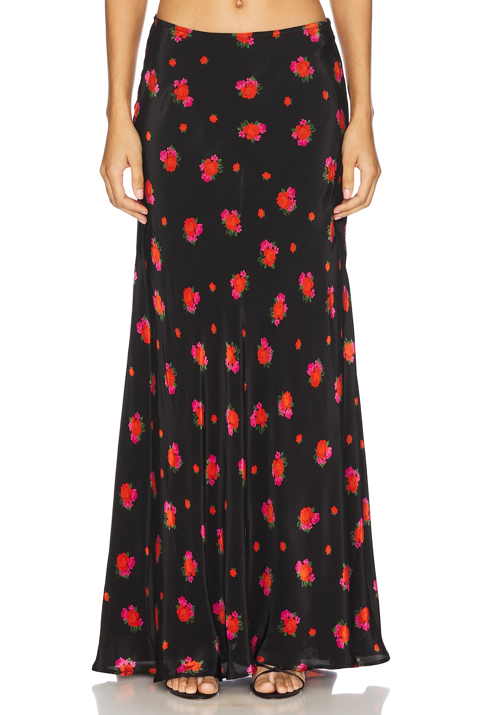 

Длинная юбка Monroe Bardot, black floral