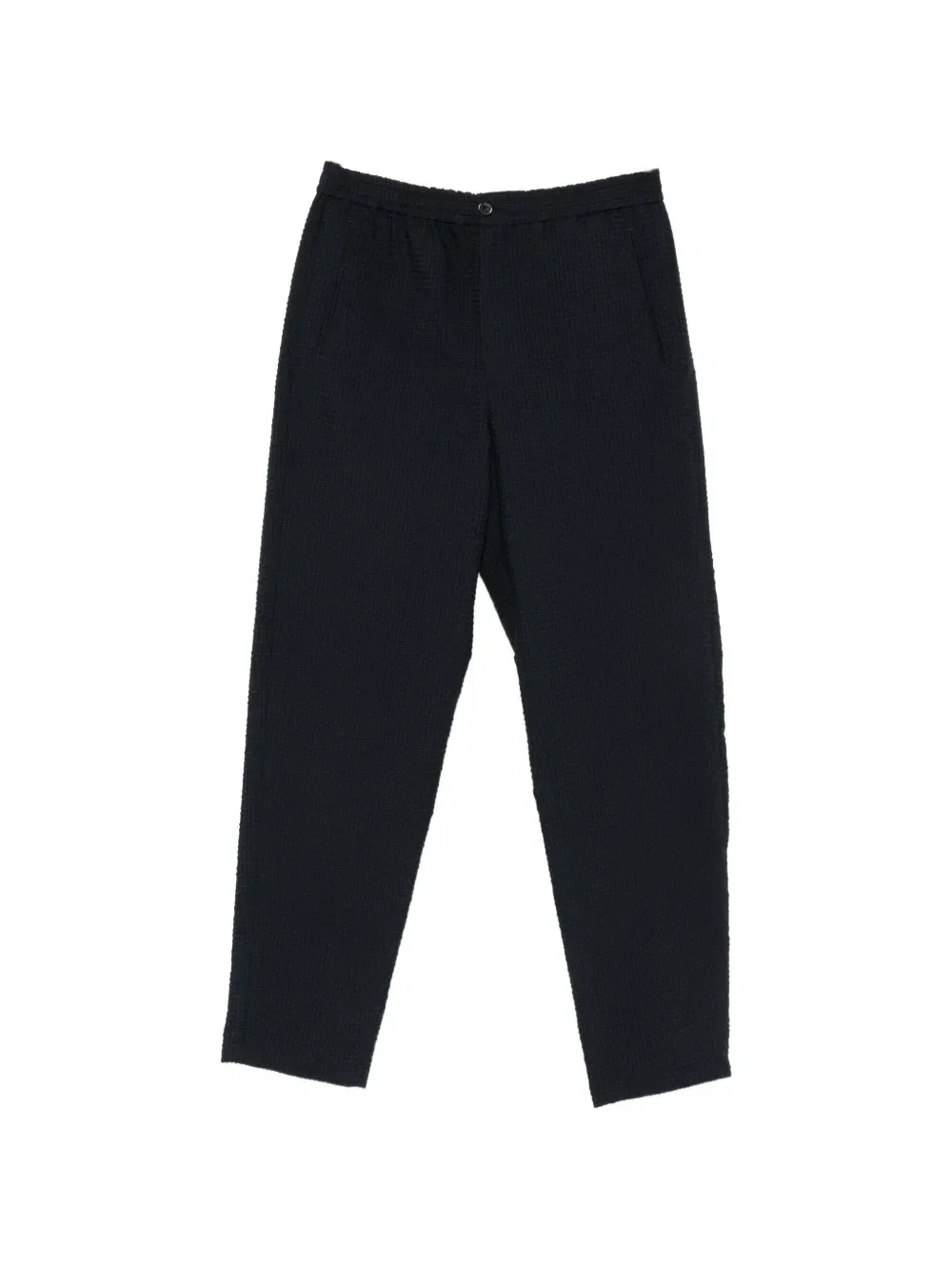 Брюки из хлопчатобумажной ткани в полоску (сирсакер) Emporio Armani, синий