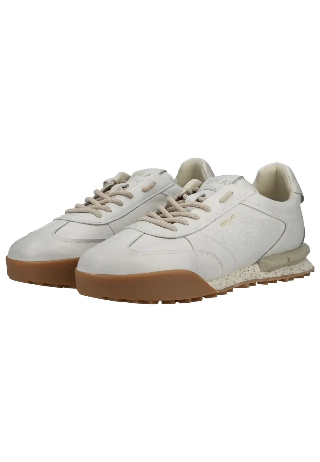 Сникерсы низкие кожаные Replay, offwhite — фото 3