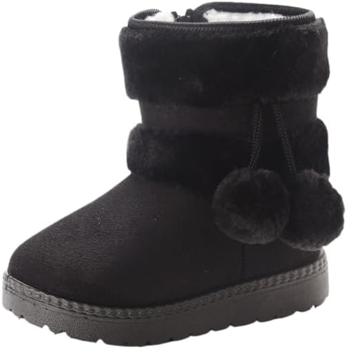 

Детские зимние сапоги для девочек, теплые флисовые, удобные, с нескользящей подошвой, плюшевые, для активного отдыха и походов, утепленные трекинговые ботинки, зимние Azttoztto, Black