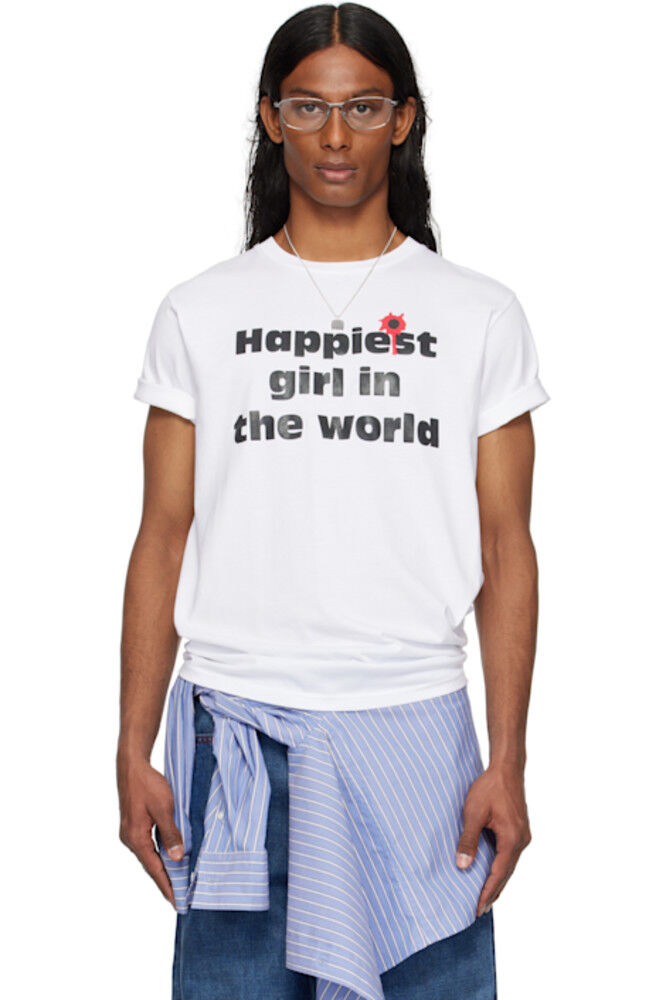 

Эксклюзивная белая футболка SSENSE «Happy» Danny Ashley Williams