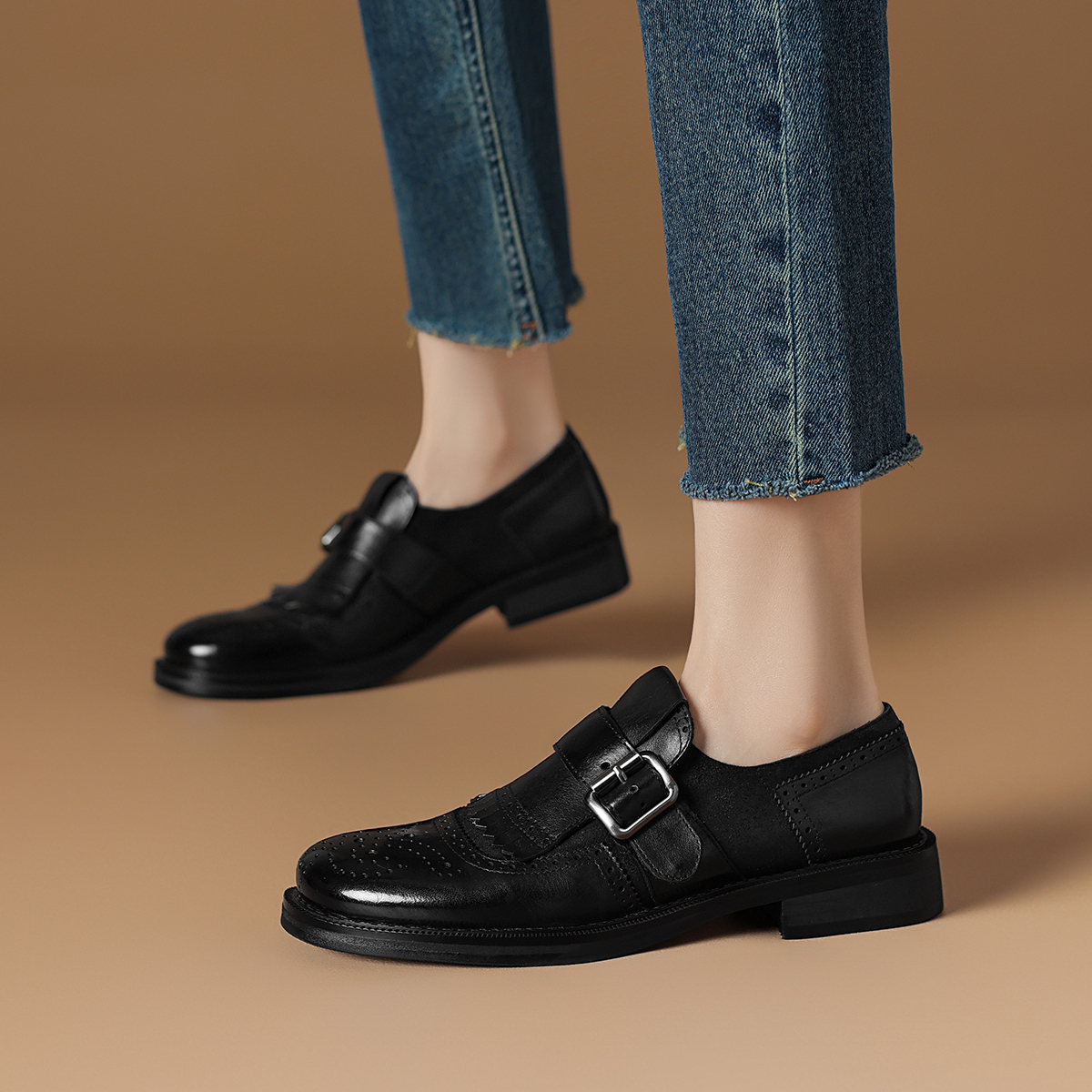 Rosa Bianca Женские лоферы черные с кожаной стелькой, цвет Black (Cow Leather Insole) — фото 4