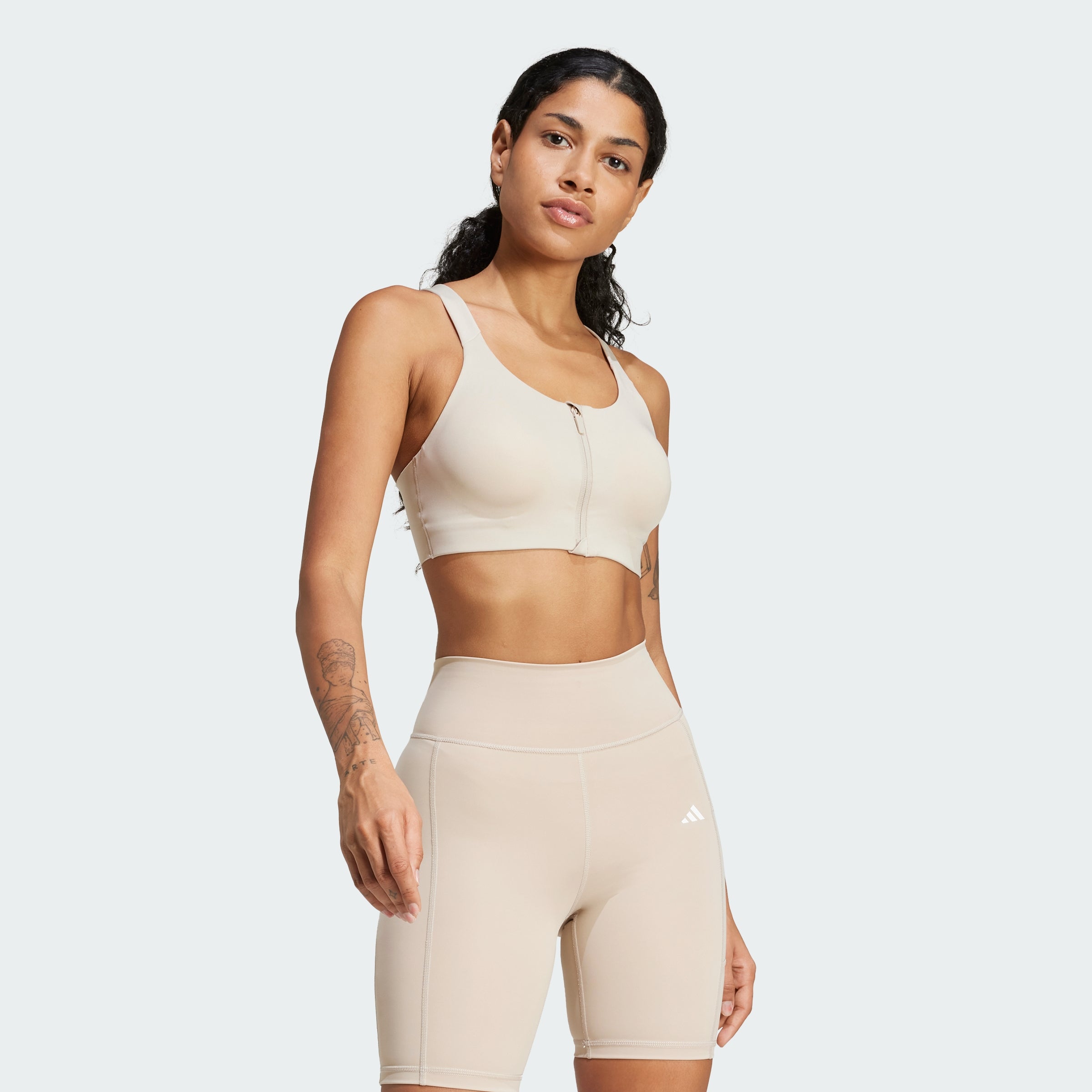 

Женский бюстгальтер adidas TLRD Impact Luxe High Support Zip, цвет wonder beige