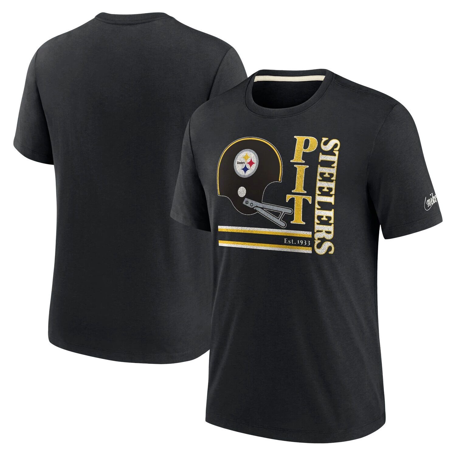 

Мужская черная футболка Tri-Blend с логотипом Pittsburgh Steelers Wordmark Nike, Черный, Мужская черная футболка Tri-Blend с логотипом Pittsburgh Steelers Wordmark Nike