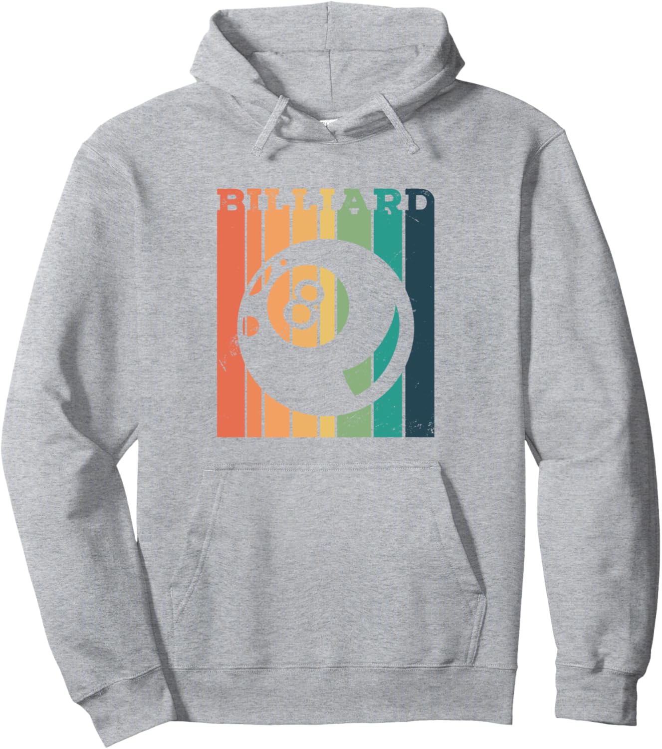 

Худи в стиле ретро с графическим рисунком на тему бильярда, снукера, кия и шаров (8 шаров), серое Billiards Gift For Billiards Player Pool Snooker