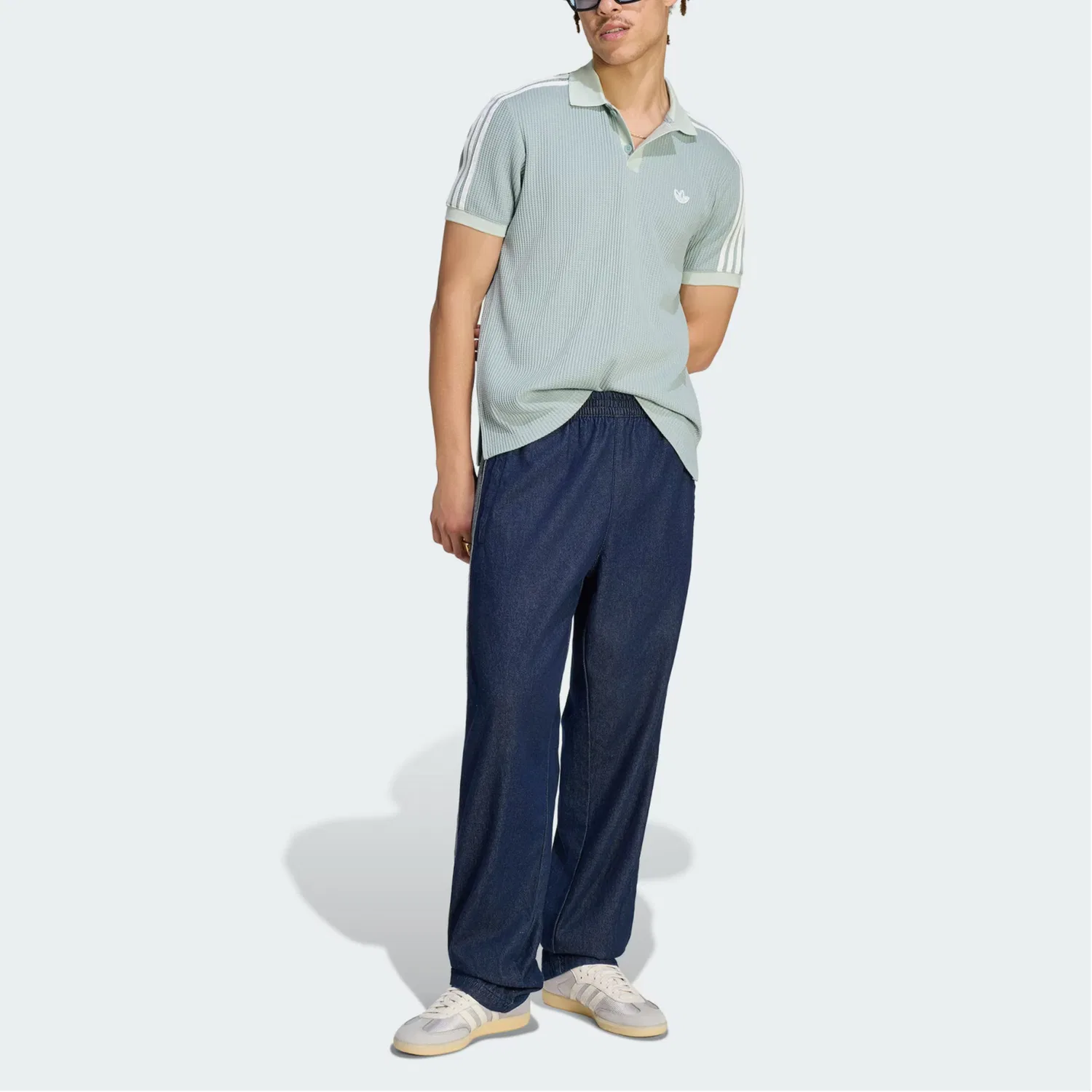 Поло мужское Adidas Originals, Wonder Light Gray Green — фото 3