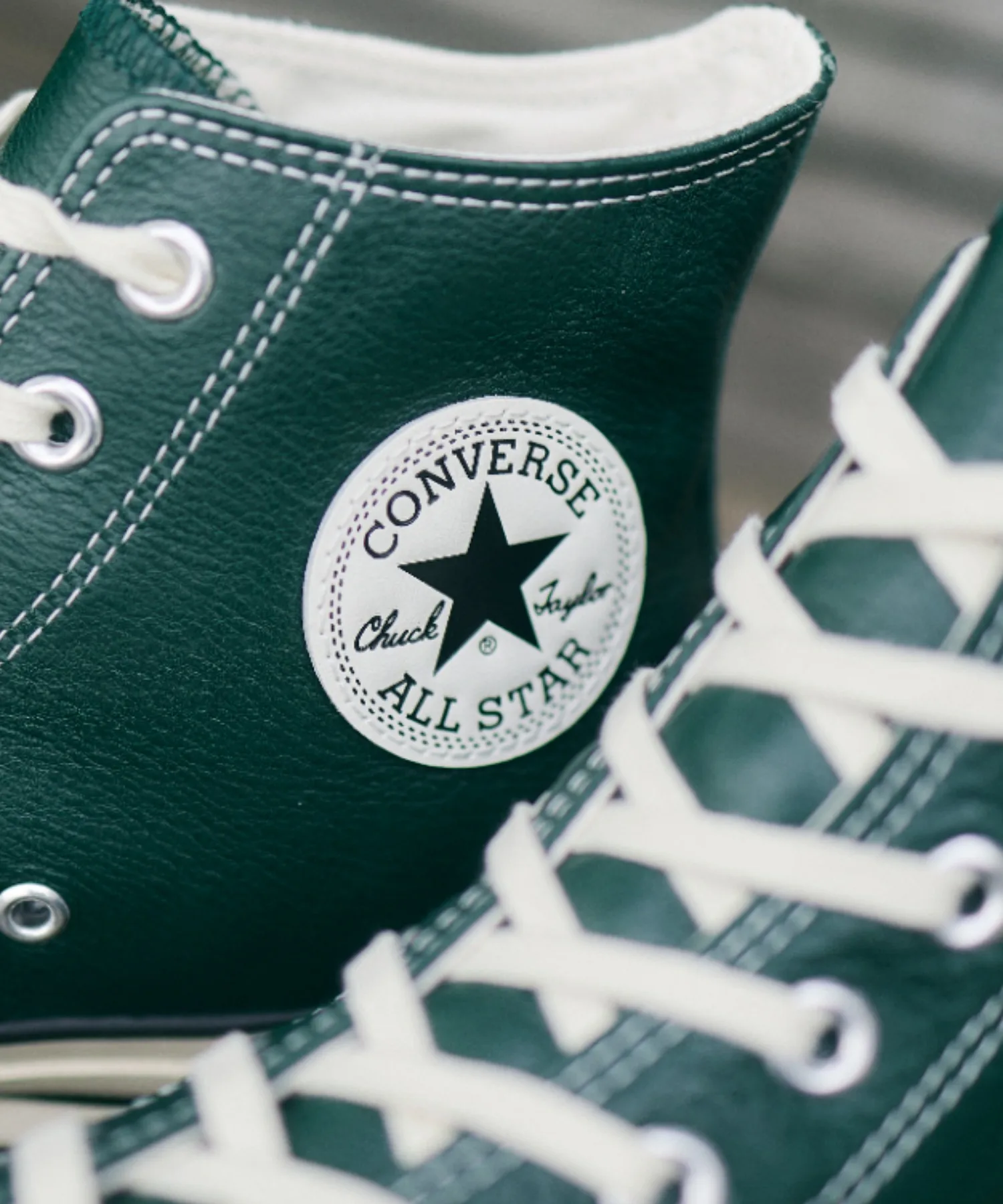 Унисекс кожаные высокие кеды All Star J HI CONVERSE зелёные — фото 4