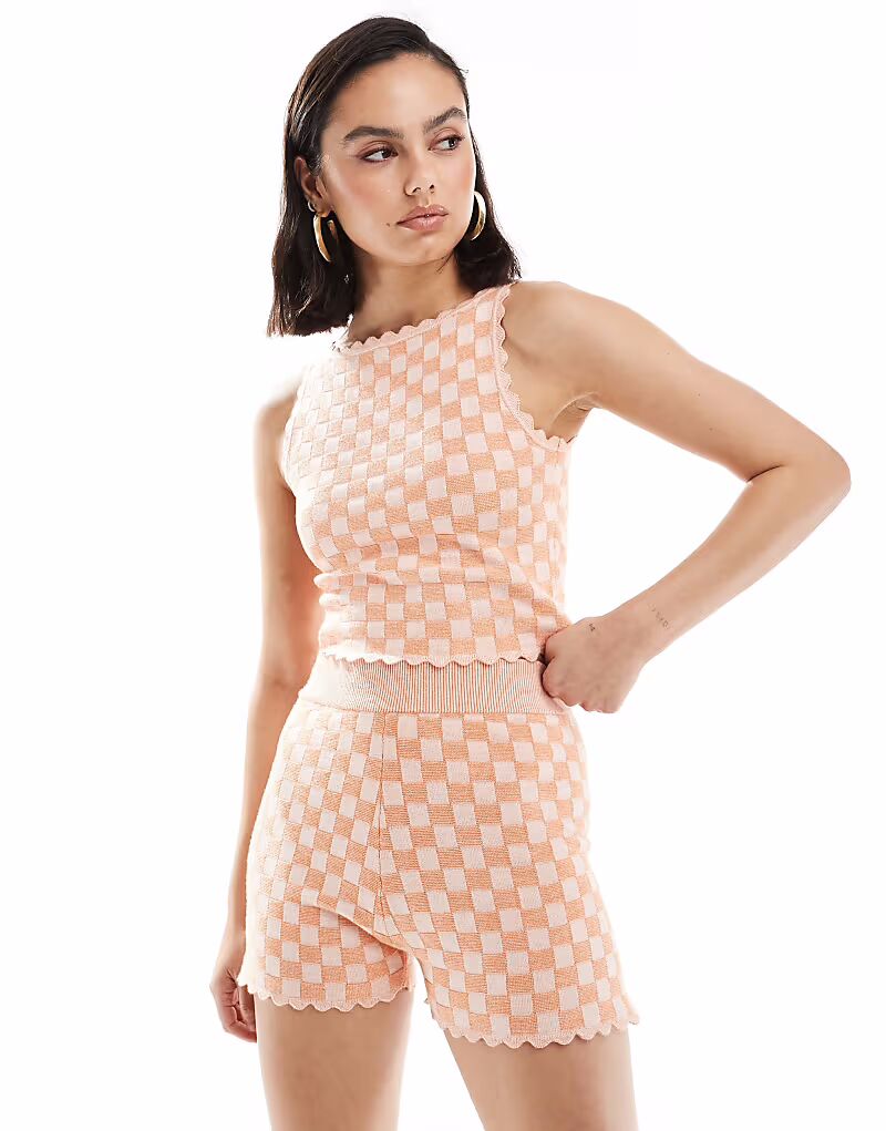 

Трикотажные шорты ASOS DESIGN с шахматным узором