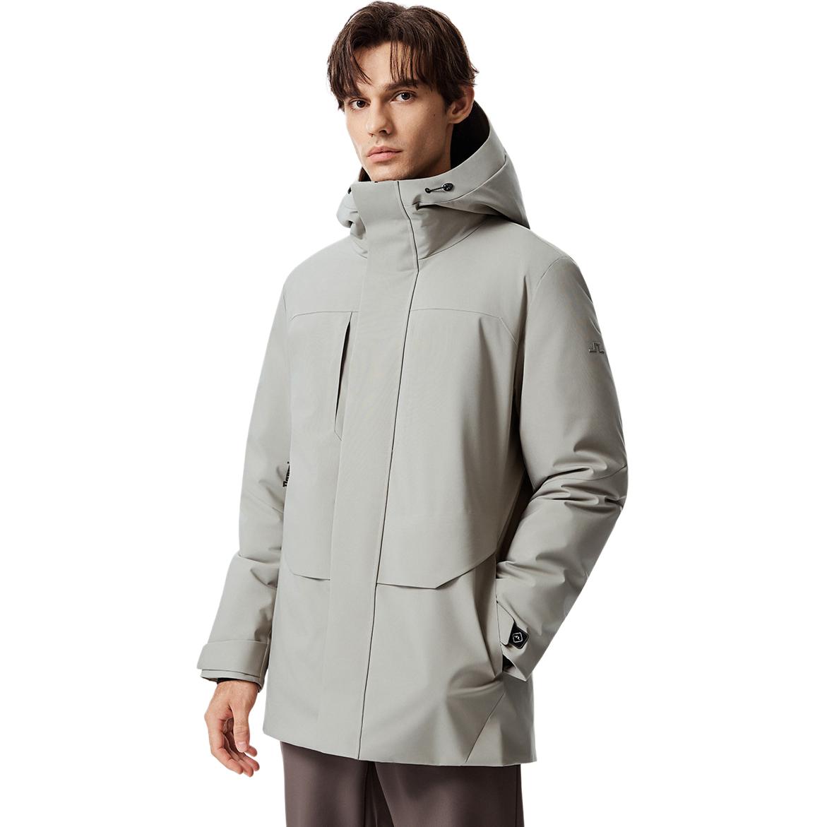 

Пуховик мужской с капюшоном утепленный J.Lindeberg, k5s светло-серый зеленый