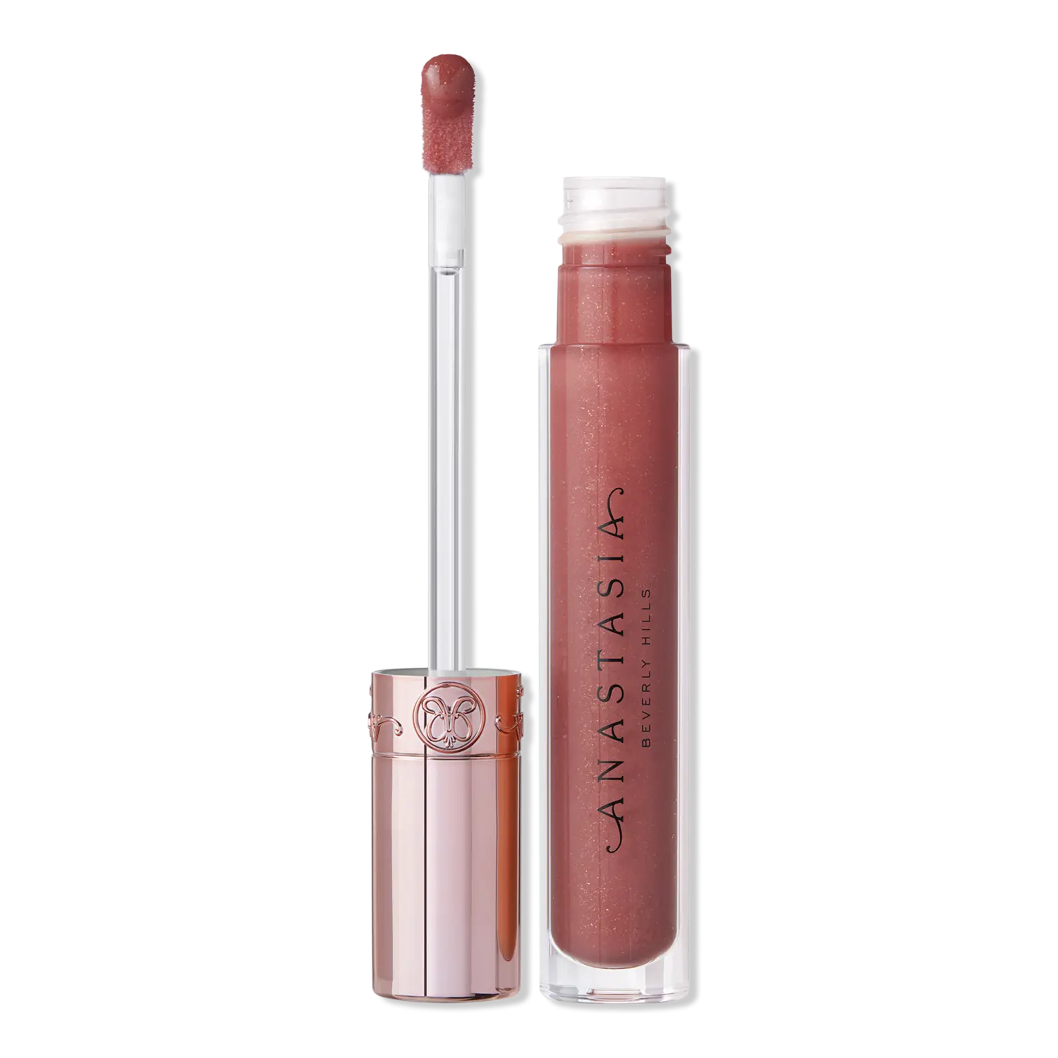 

Универсальный сияющий тонирующий блеск для губ Anastasia Beverly Hills, Toffee Rose (Rosy brown with sparkling reflects)