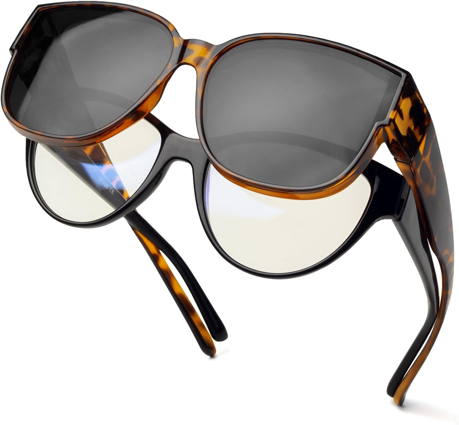 

Солнцезащитные очки с поляризованным покрытием, надеваемые поверх обычных очков, женские солнцезащитные очки с защитой от УФ-излучения, легкие Face Shadow, Xl Brown Leopard / Dark Grey