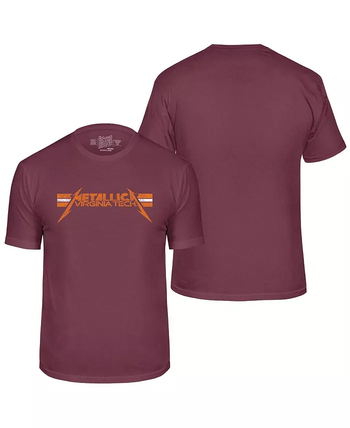 

Мужская футболка Virginia Tech Hokies Metallica Retro бордового цвета Original Retro Brand