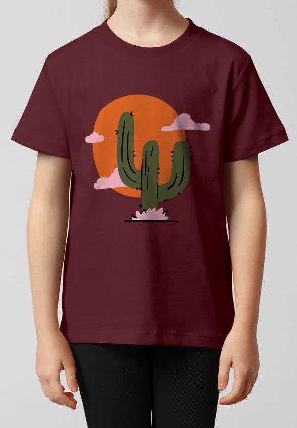 Футболка с принтом kaktus im sonnenuntergang Watapparel, Burgundy