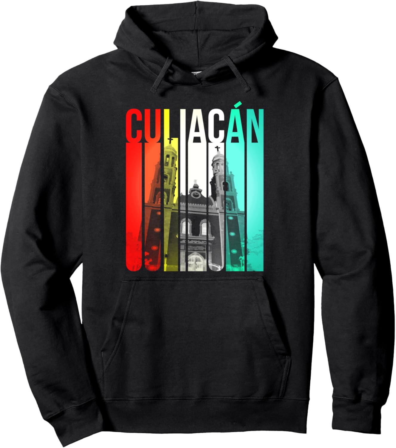 

Кулиакан, Мексика, Синалоа, ретро-худи в мексиканском стиле для церковного отдыха Culiacan Retro Tees, черный