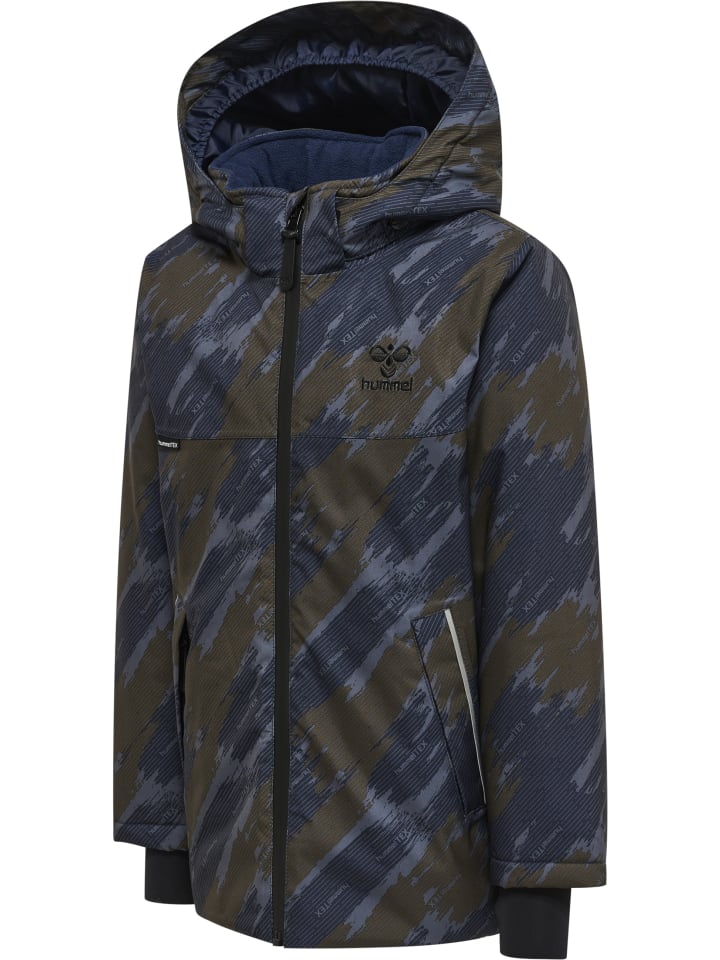 Hummel Куртка на молнии с отверстиями для больших пальцев, модель Hmllogan lifestyle для мальчиков, темно-оливковый цвет — фото 4