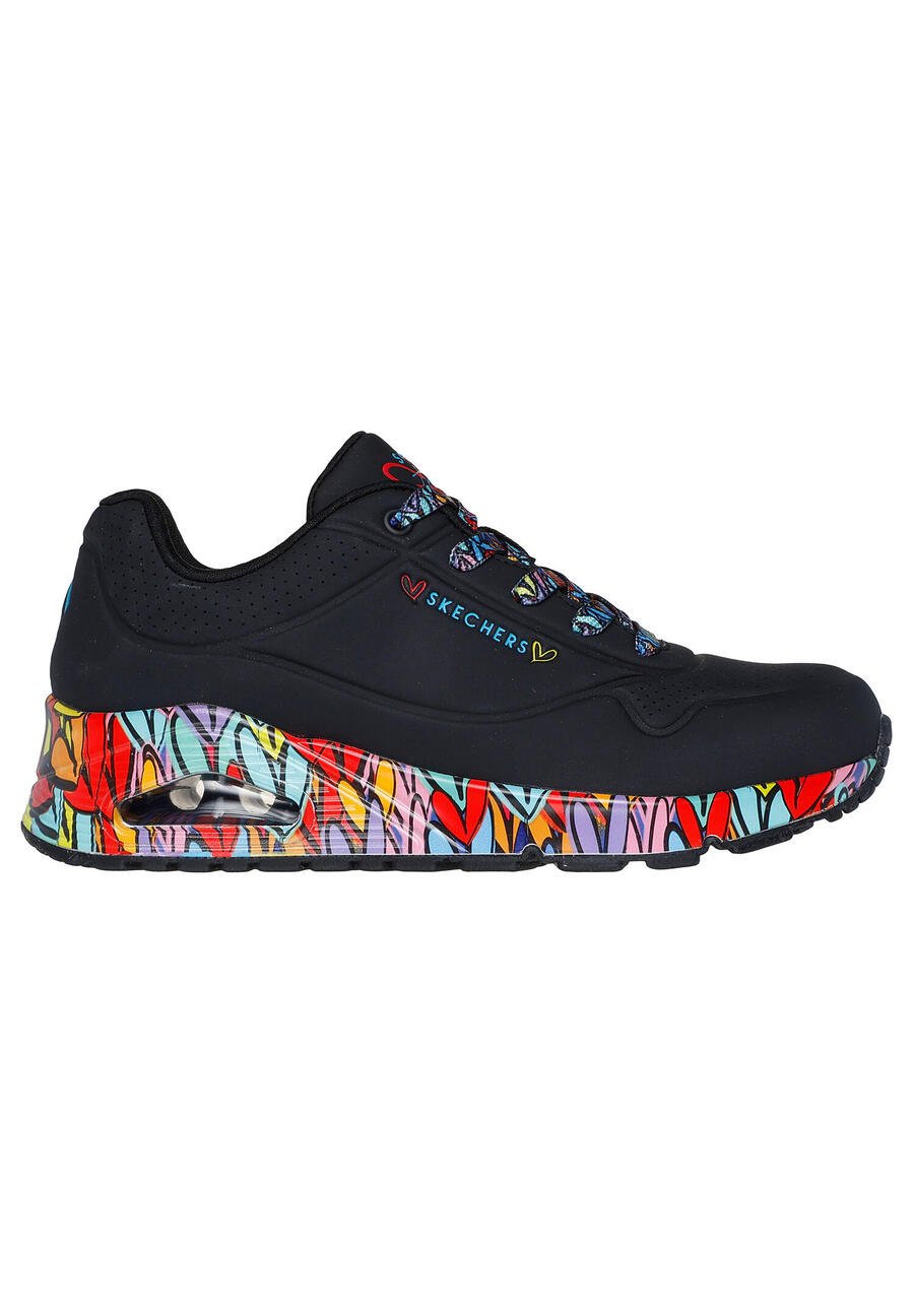 Женские кроссовки Skechers Sport Casual UNO RAVAGED LOVE 177918 BKMT — фото 2