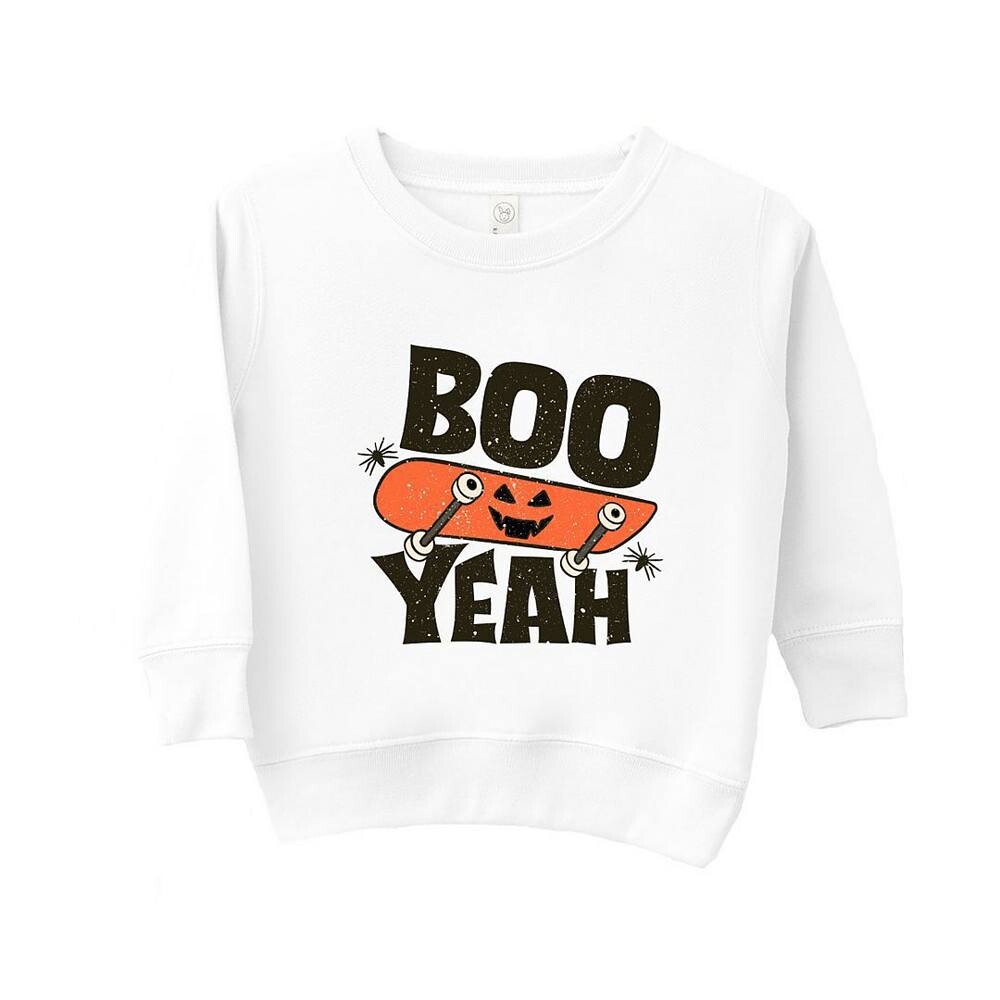 

Толстовка с рисунком Boo Yeah Skateboard для малышей The Juniper Shop, белый