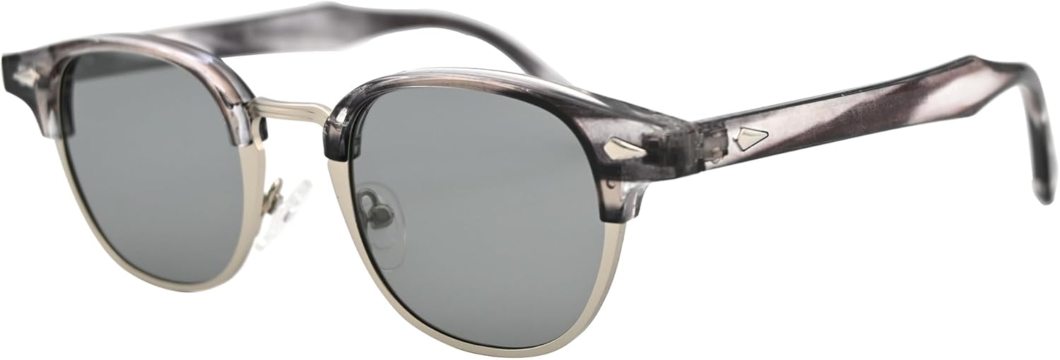 

Классические поляризованные солнцезащитные очки Onrtry для мужчин и женщин, полуободковая оправа, модные ретро-очки от дизайнера, A05 Grey Stripes&silver Frame/Grey Lens