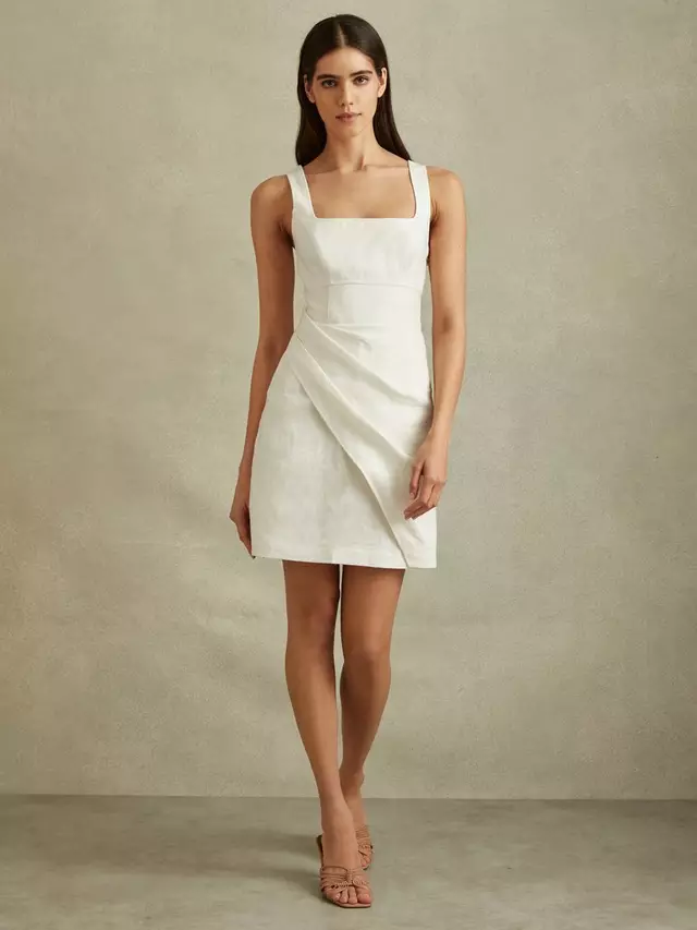 

Платье Reiss Piper Linen Mini, кремовый