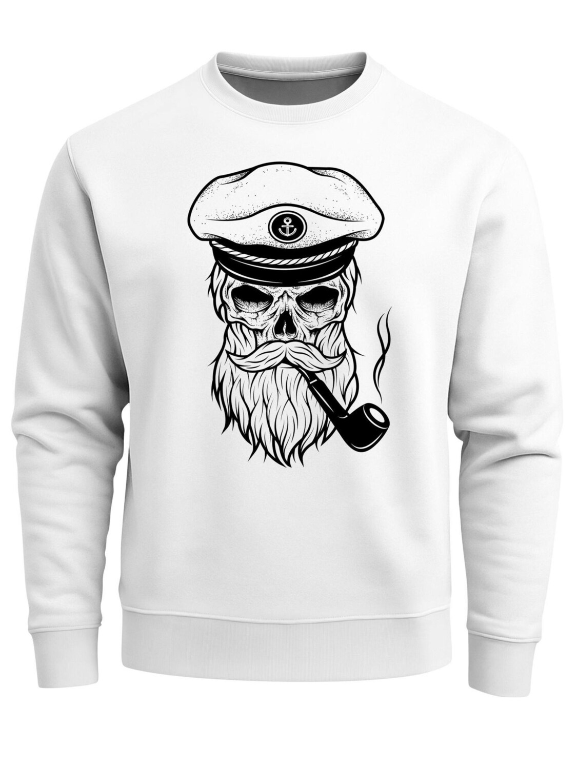 

Neverless Свитшот 'Skull Captain' в белом цвете