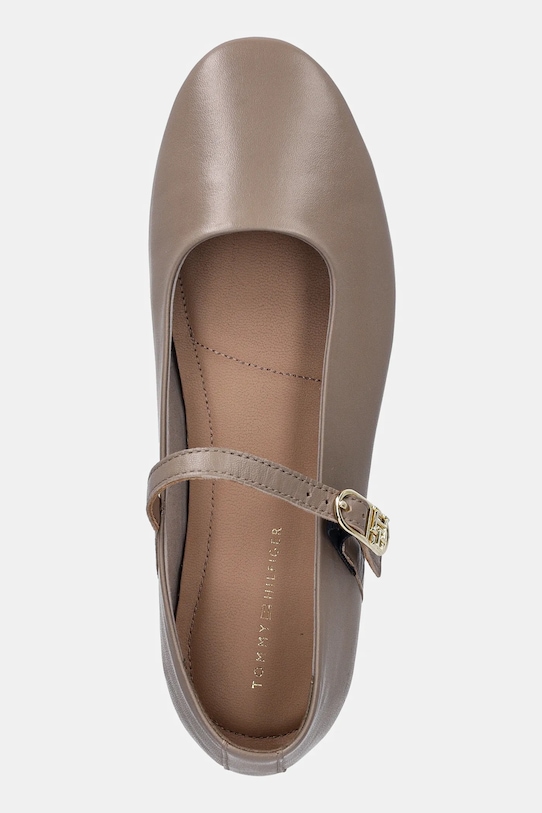 Кожаные балетки LEATHER MARYJANE BALLERINA Tommy Hilfiger, бежевый — фото 4