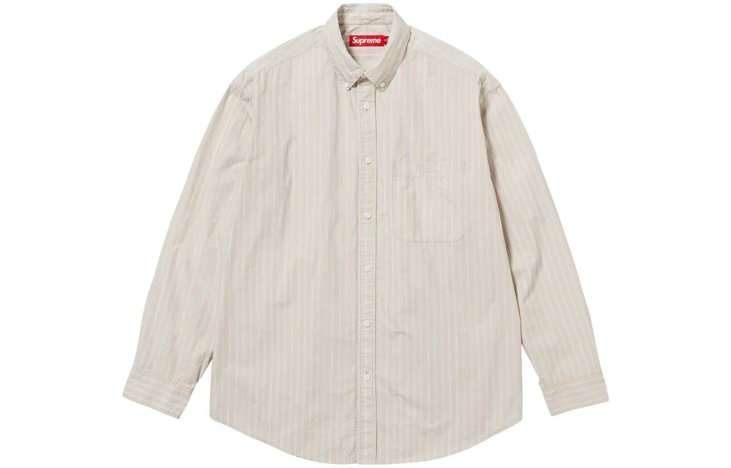 Рубашка в полоску свободного кроя Supreme, Tan/Tan