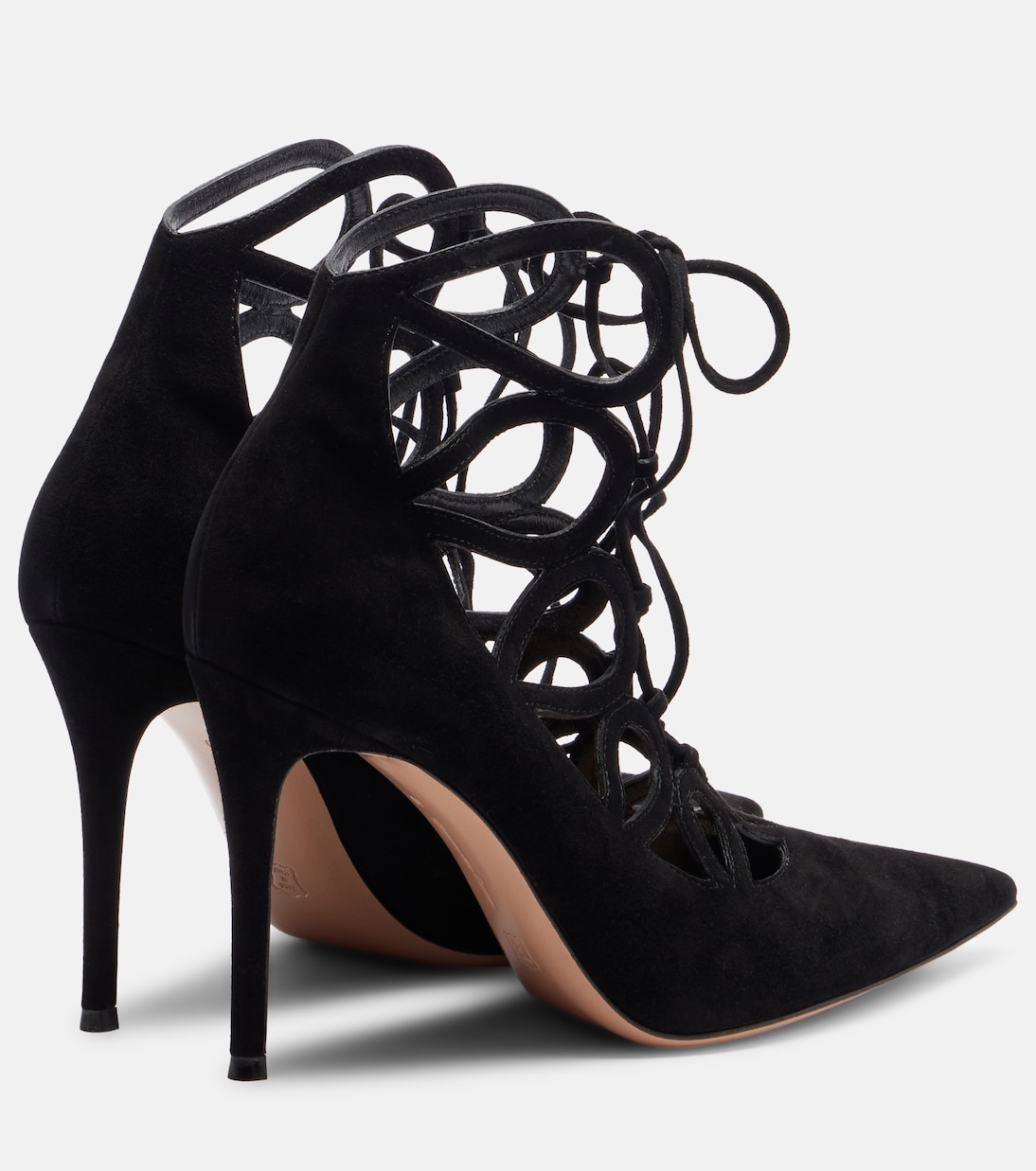 Замшевые туфли Elisa 95 на шнуровке Gianvito Rossi, черный — фото 2