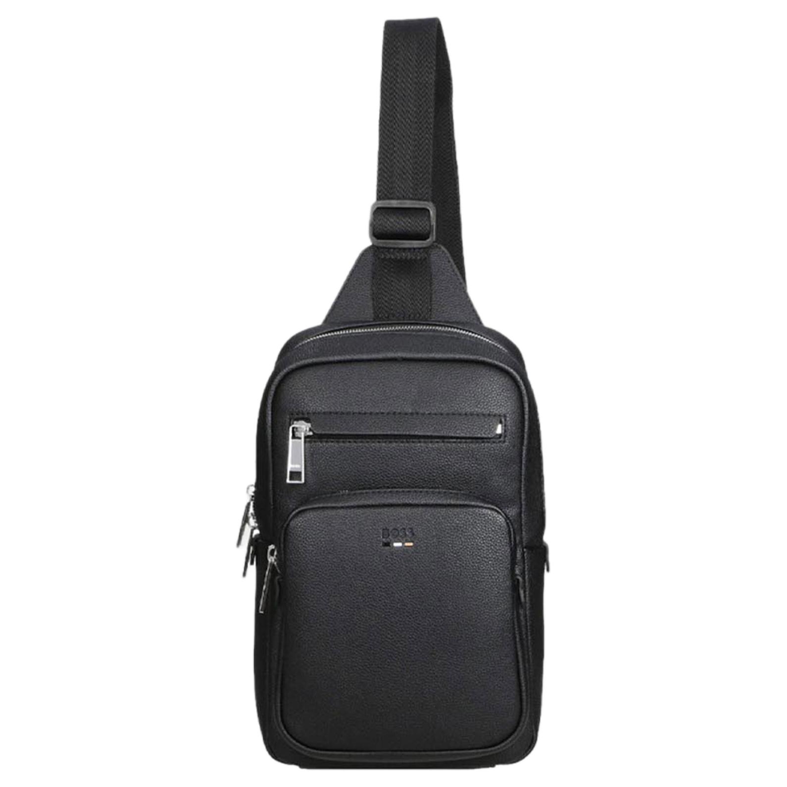 

HUGO BOSS Полиуретановый наплечный рюкзак мужской черный