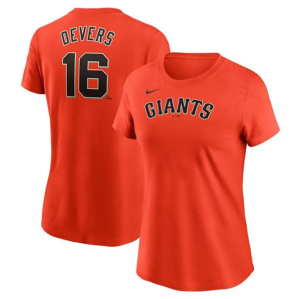 Футболка с именем и номером Rafael Devers San Francisco Giants оранжевая Nike — фото 2
