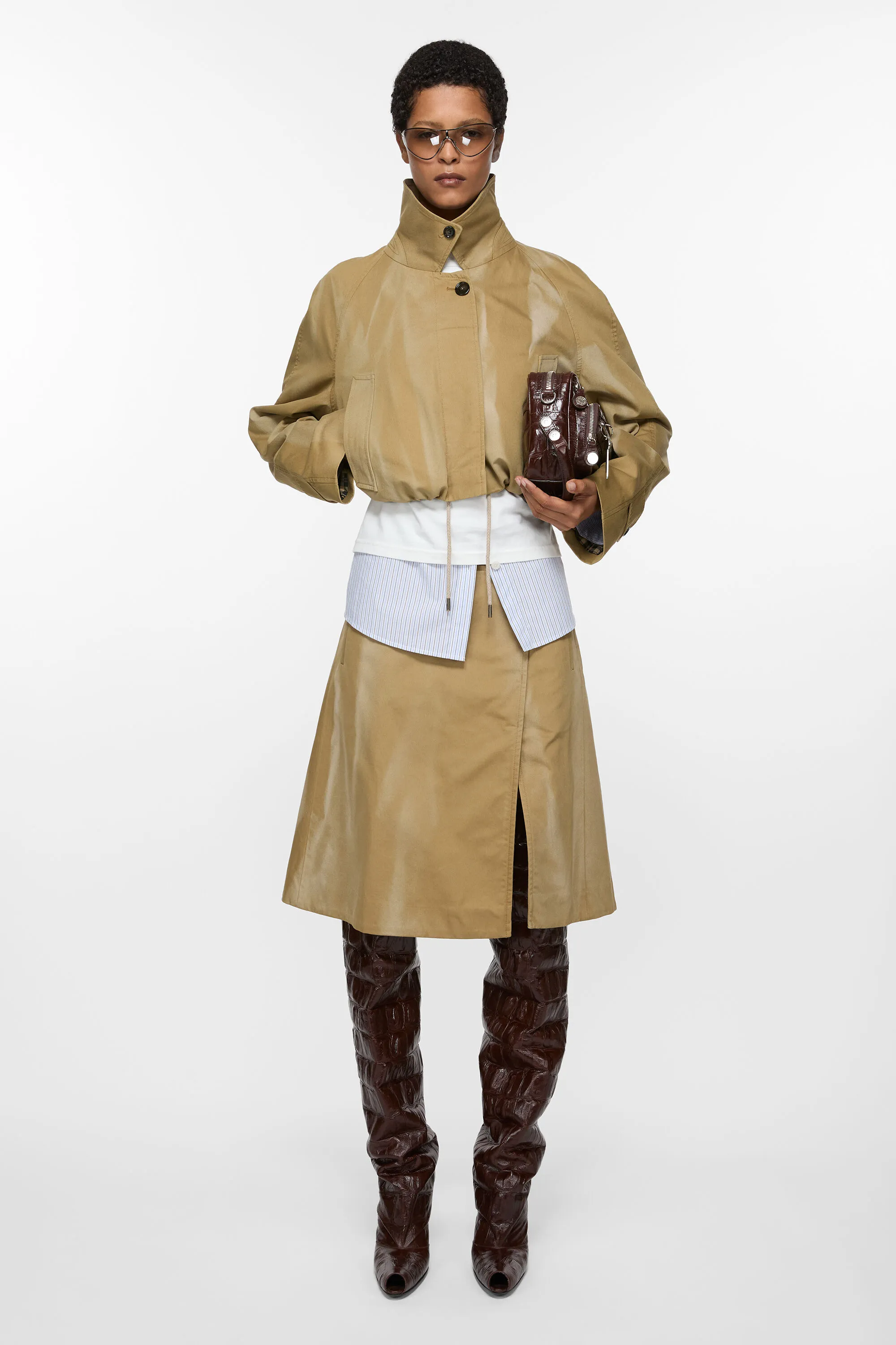 

Саржевая юбка Acne Studios, цвет Faded Ochre
