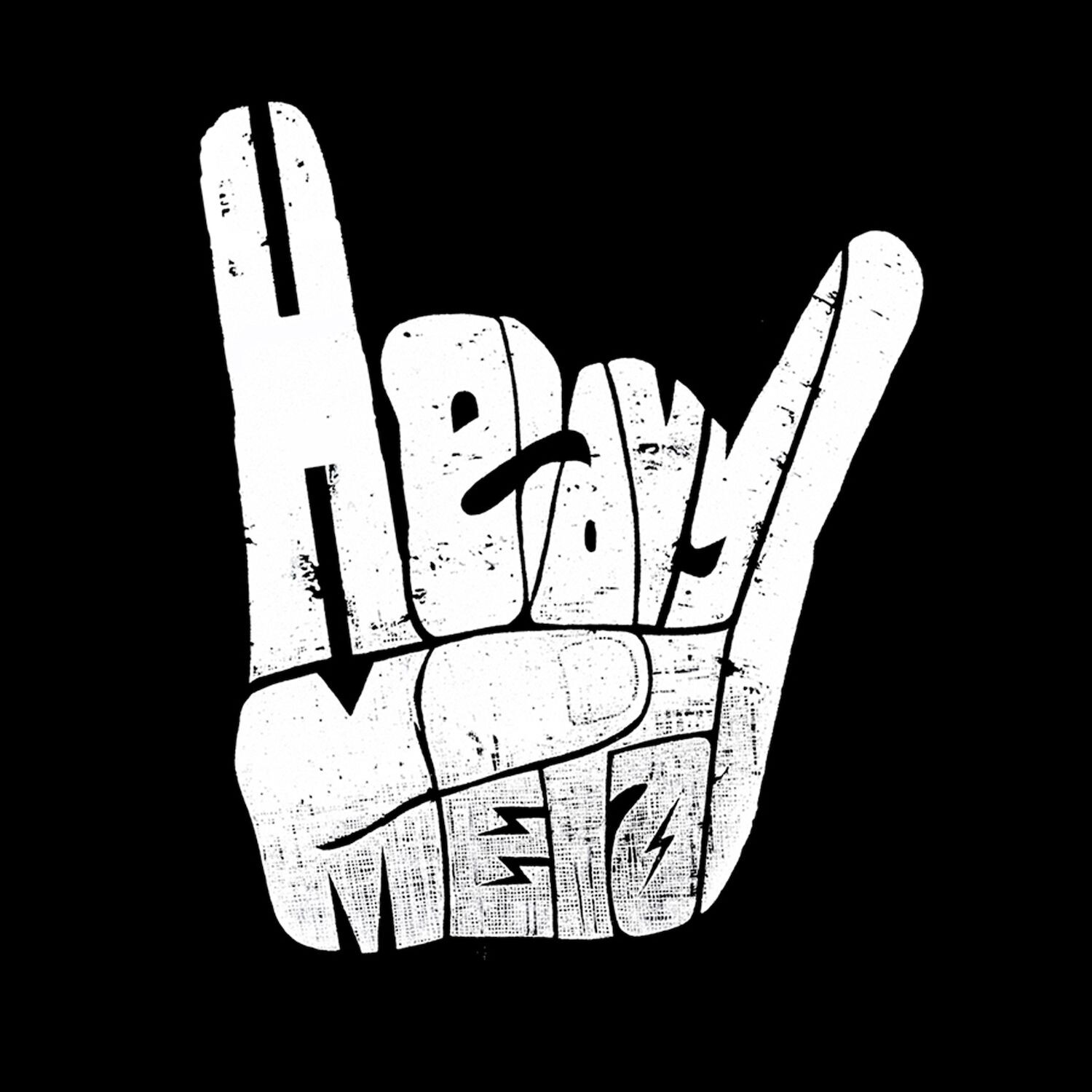 

Heavy Metal — мужская бейсбольная футболка с надписью реглан Word Art LA Pop Art