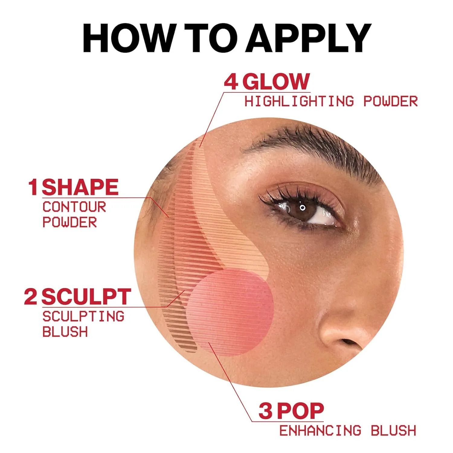 Палетка теней для лица Smashbox Halo Sculpt + Glow | Витамин Е, стойкая формула, контурирование и хайлайтер, 0,55 унции., 03 - Coral Saturation — фото 4
