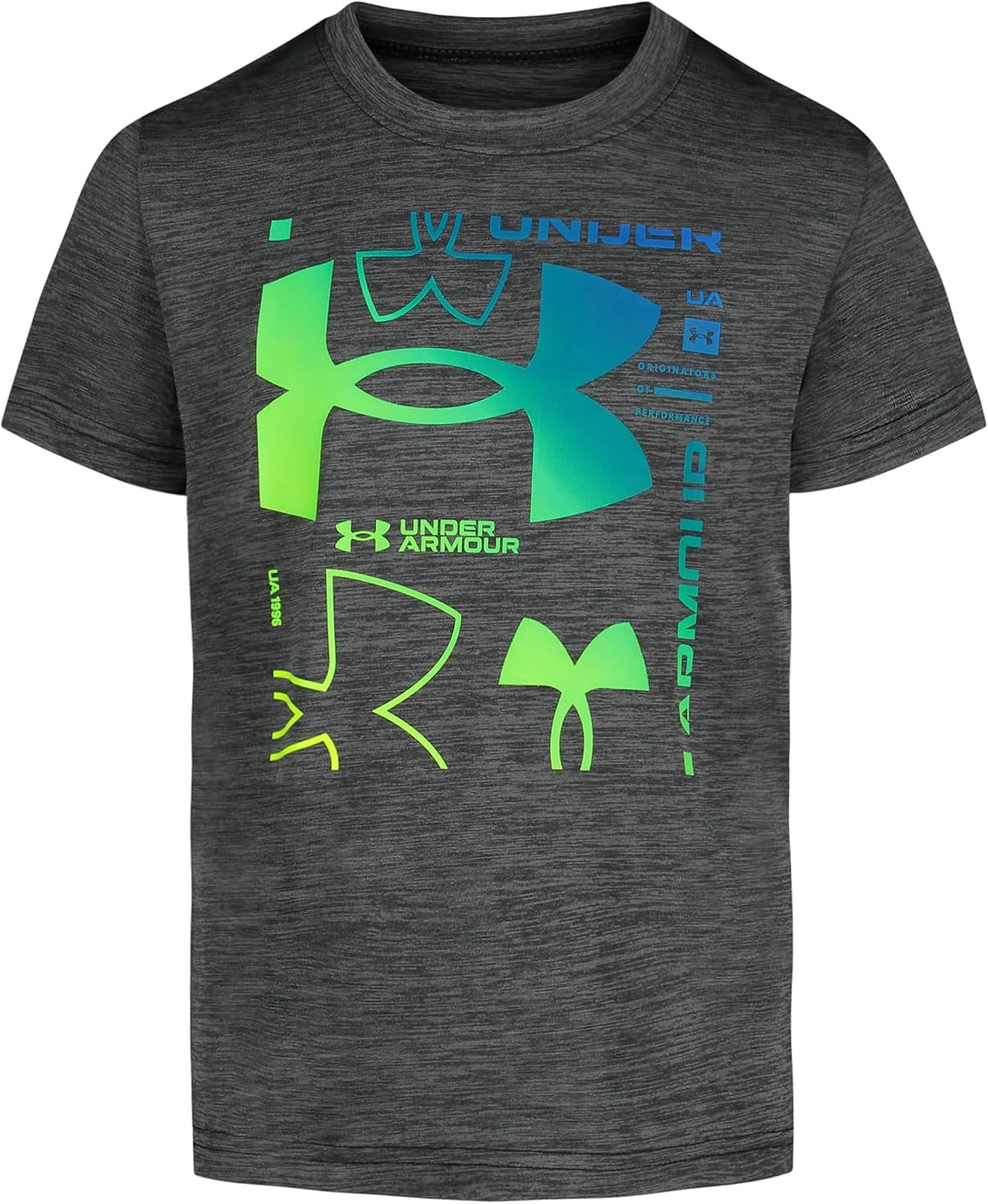 

Футболка Under Armour для мальчиков, круглый вырез, легкая и дышащая, Black Multi Logo