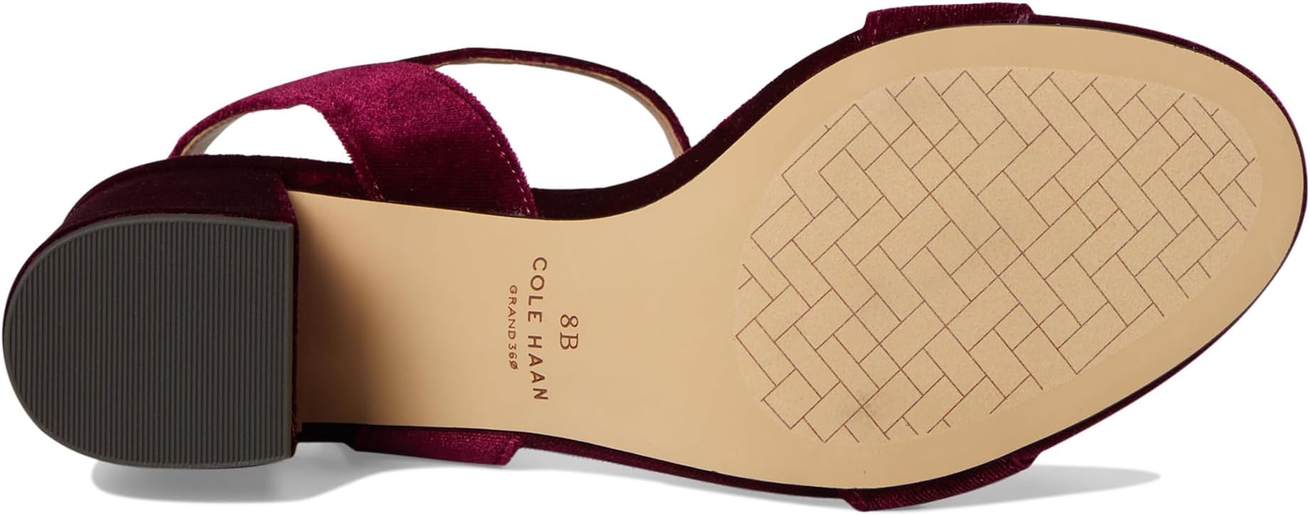 Туфли Cole Haan Josie Block Heel Sandals 65mm, Wine Velvet — фото 3