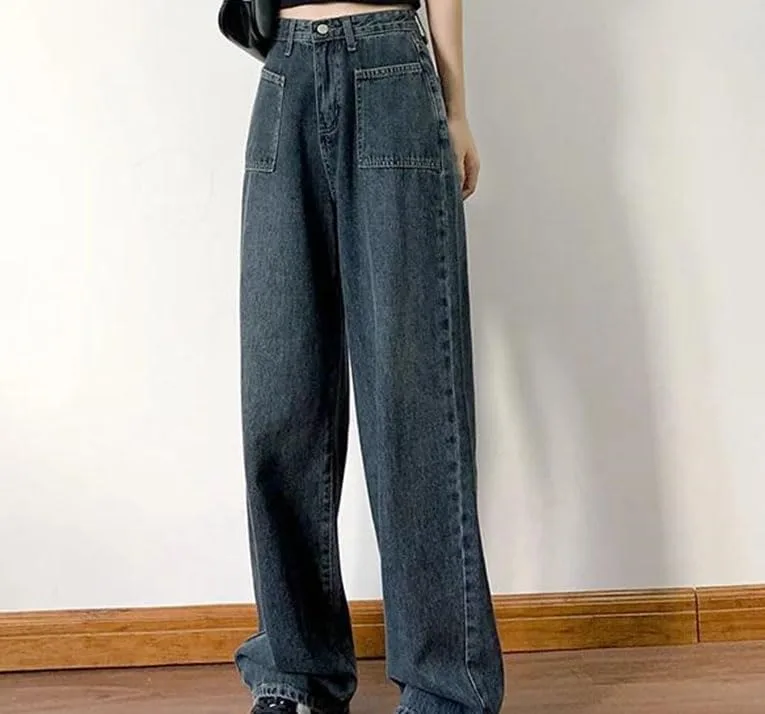 Женские джинсы Wide Leg весна-осень Slim High Waist Straight Denim Pants уличный стиль Casual Generic, 14 — фото 2