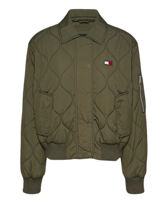 

Водоотталкивающий стеганый бомбер Tommy Hilfiger, зеленый