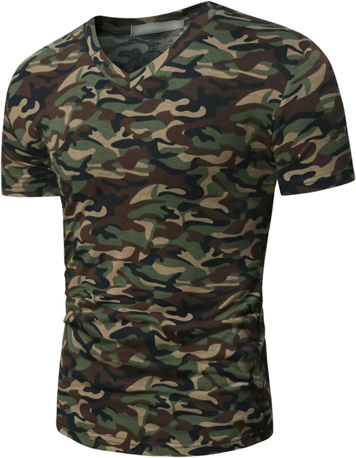 Мужская футболка с V-образным вырезом Camo, свободного кроя — фото 2