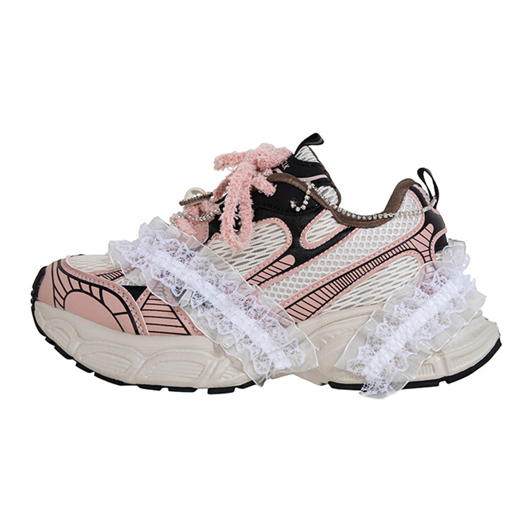 

Кроссовки женские Young Baby Series Chunky с низким верхом розового цвета Oynn, розовый