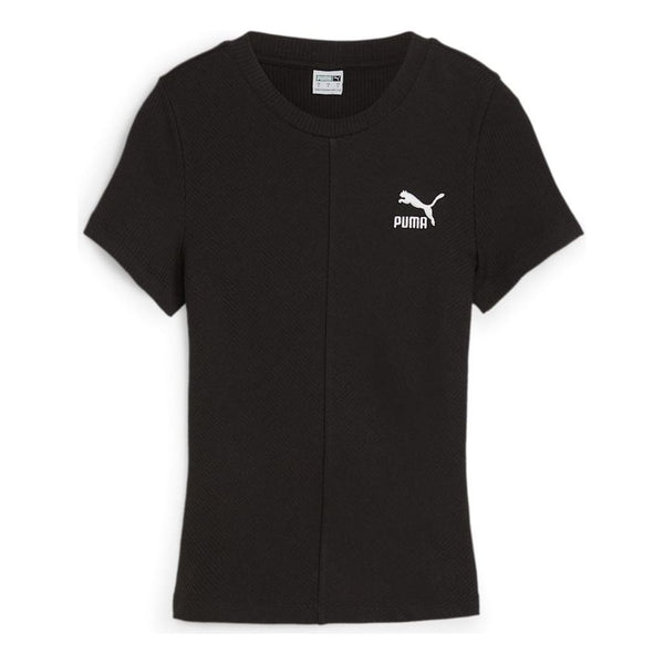

Футболка classics ribbed slim t-shirt 'black' Puma, черный