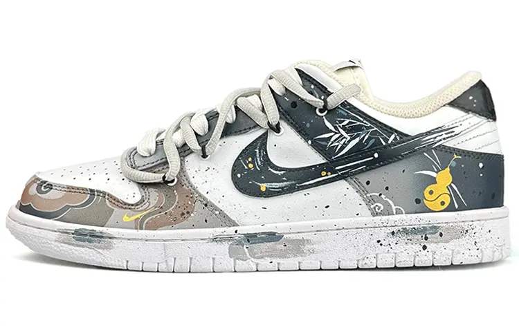 

Кроссовки Nike Dunk Skateboarding Shoes Women's Low-top White, темно-синий