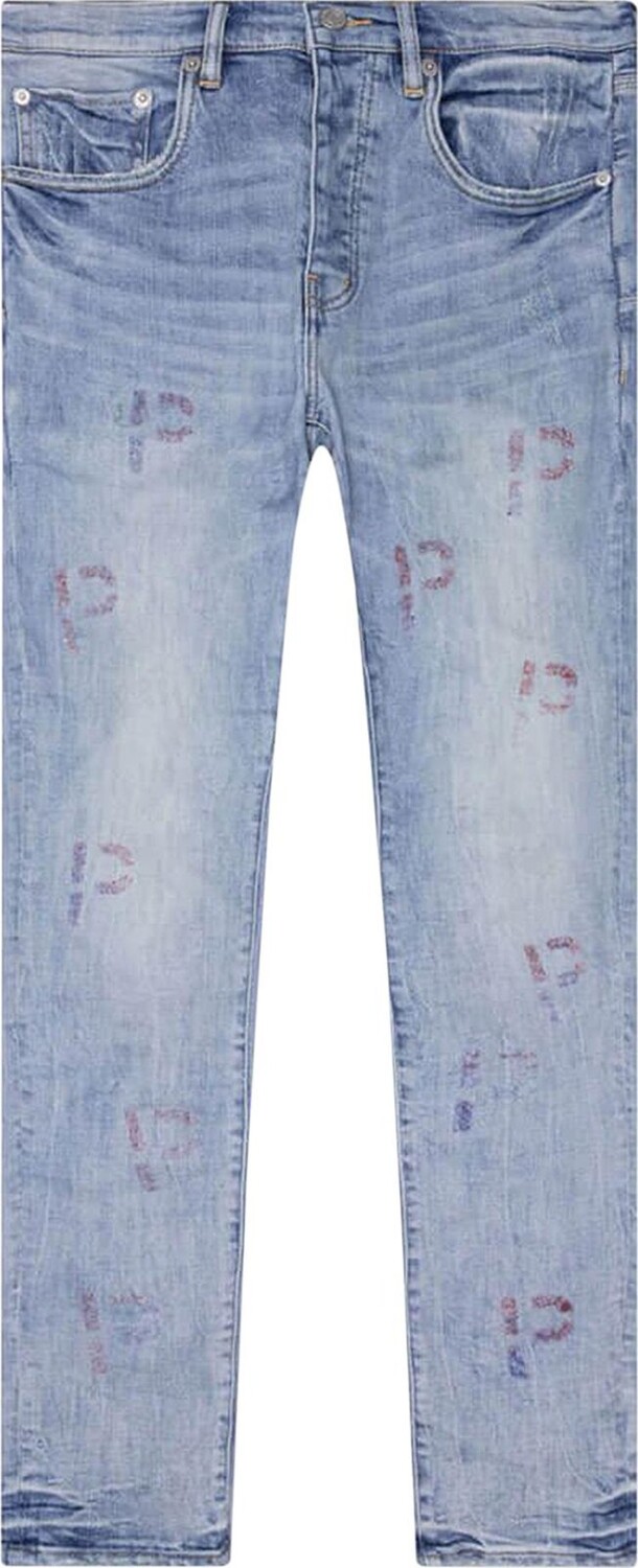 

Джинсы PURPLE BRAND Embroidery Punch P Plaid 'Light Indigo', синий