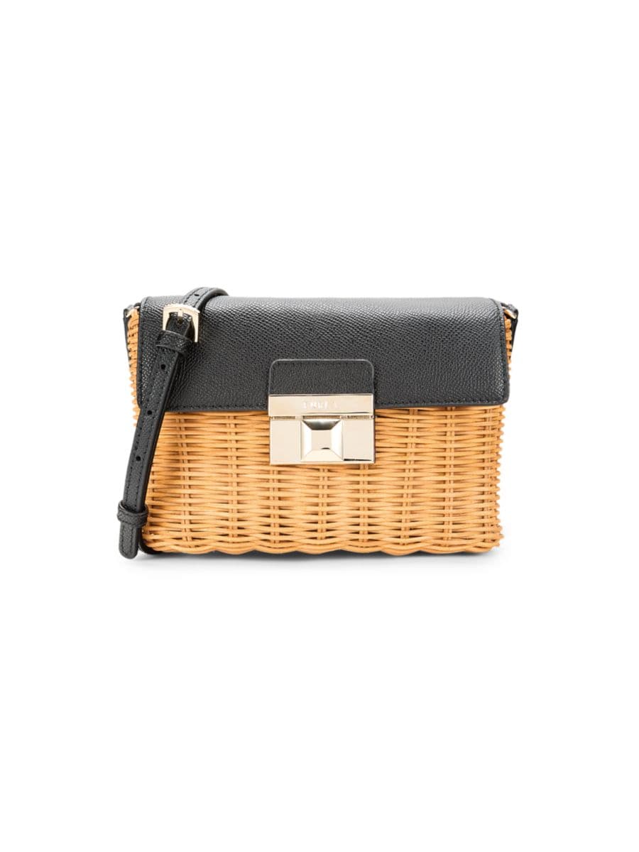 

Соломенная сумка через плечо Furla, цвет Nero