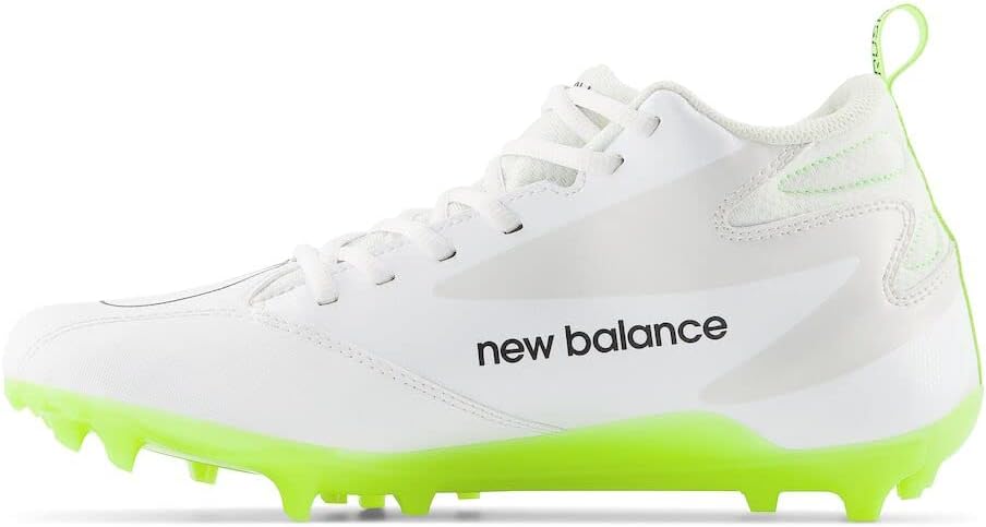 Кроссовки New Balance Rush V4 Mid для лакросса для мужчин, White/White/Hi-Lite — фото 2