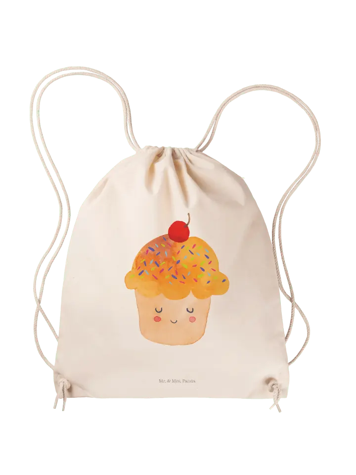 

Спортивная сумка Mr & Mrs Panda Sportbeutel Cupcake ohne Spruch, кремовый