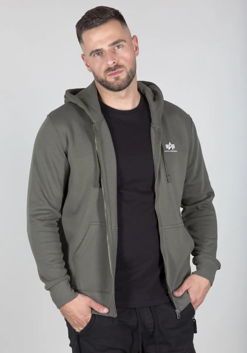 

Толстовка с капюшоном Alpha Industries "Basic Zip Hoody SL", оливковый