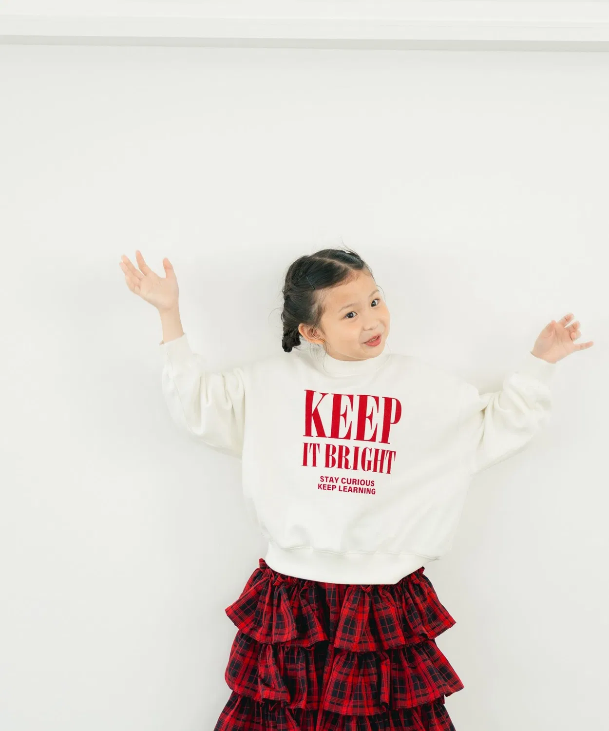 Свитшот оверсайз с рукавом реглан Lowry Kids хлопок красный — фото 4