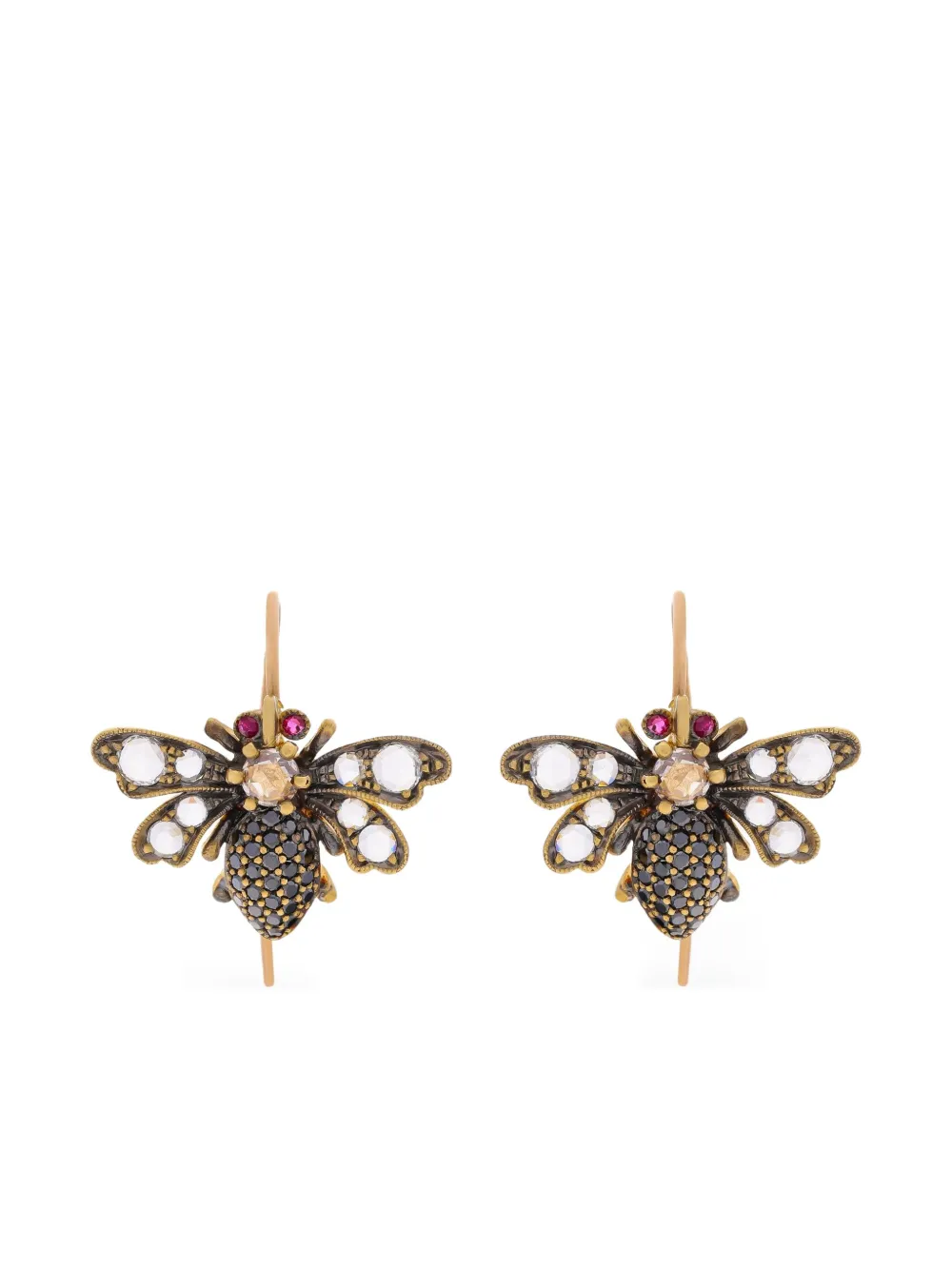 

Серьги Bee из желтого золота с бриллиантами и рубином Sylva & Cie, золотой