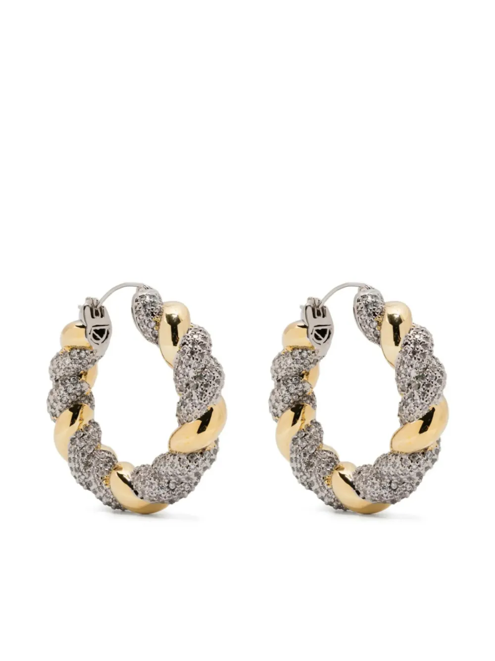 

Двухцветные серьги-кольца Eddie Borgo, серебристый